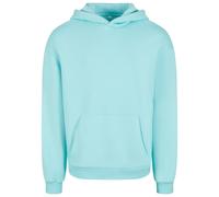 Build Your Brand Flauschiges Herren-Kapuzen-Sweatshirt Fluffy - Beryl blue | 4XL