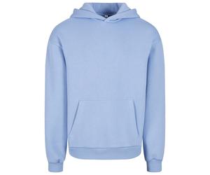 Build Your Brand Flauschiges Herren-Kapuzen-Sweatshirt Fluffy - Hellblau | 2XL