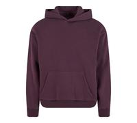 Build Your Brand Flauschiges Herren-Kapuzen-Sweatshirt Fluffy - Pflaumenrot | XL