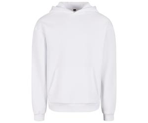 Build Your Brand Flauschiges Herren-Kapuzen-Sweatshirt Fluffy - Weiß | 5XL