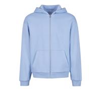 Build Your Brand Flauschiges Herren-Sweatshirt mit Reißverschluss Fluffy - Hellblau | 3XL