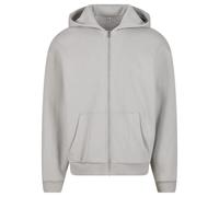Build Your Brand Flauschiges Herren-Sweatshirt mit Reißverschluss Fluffy - Heller Asphalt | 3XL