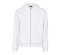 Build Your Brand Flauschiges Herren-Sweatshirt mit Reißverschluss Fluffy - Weiß | 4XL