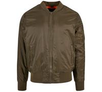 Build Your Brand Gefütterter Herren-Bomber - Dunkel olivgrün | S