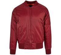 Build Your Brand Gefütterter Herren-Bomber - Weinrot | 3XL