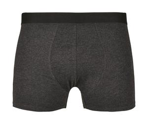 Build Your Brand Herren-Boxershorts - 2 Stück pro Packung - Dunkelgrau meliert | 2XL