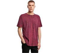 Build Your Brand Herren T-Shirt BY070 Säure gewaschen kurzarm Berry Black XXL
