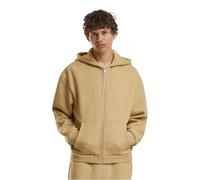 Build Your Brand Flauschiges Herren-Sweatshirt mit Reißverschluss Fluffy - Beige | 5XL