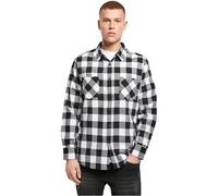 BY031 Build Your Brand karriertes Flannel Hemd Holzfällerhemd Black L