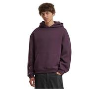 Build Your Brand Flauschiges Herren-Kapuzen-Sweatshirt Fluffy - Pflaumenrot | M