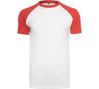 Build Your Brand Herren Kurzarm-T-Shirt zweifarbig - Weiß / rot | 3XL