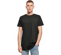 Build Your Brand T-Shirt BY028 extra-langes kurzarm Baumwolle abgerundeter Saum Schwarz 4XL