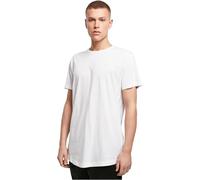 Build Your Brand Herren Shaped Long Tee T-Shirt, Weiß (White), XS