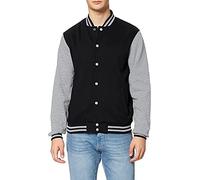 Build Your Brand Herren Sweat College Jacket Jacke, per pack Mehrfarbig (Blk/Gry 00029), XX-Large (Herstellergröße: XX-Large)