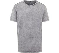 Build Your Brand Mens Acid Washed Tee T-Shirt, Grey Black, 5XL