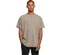 Build Your Brand Acid Washed Heavy Oversize Tee BY189 dark khaki 3XL