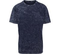 Build Your Brand Mens Acid Washed Tee T-Shirt, Indigo White, 4XL