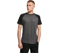 Build Your Brand Herren Raglan Contrast Tee T-Shirt BY007 charcoal (heather)/black XL