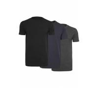 Build Your Brand Herren T-Shirt Round Neck 3-Pack T-Shirt, 3per pack Mehrfarbig (Blk/Nvy/Char 02240), Small (Herstellergröße: Small)