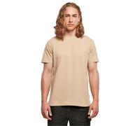 Build Your Brand Herren T-Shirt Round Neck, Männer Basic T-Shirt mit Rundhalsausschnit, Regular Fit, Baumwolle, Unionbeige, M