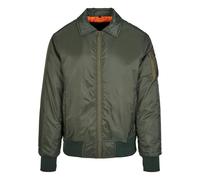 Build Your Brand Collar Bomber Jacket in Gr. 4XL in Olive