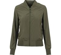 Build Your Brand Damen By044-ladies Ladies Nylon Bomber Jacket, Dark Olive, XL EU