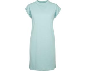 Build Your Brand Lässiges Baumwollkleid mit Stehkragen - Blue mint | M
