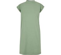 Build Your Brand Lässiges Baumwollkleid mit Stehkragen - Magic salvia | M