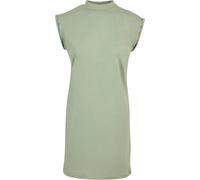 Build Your Brand Lässiges Baumwollkleid mit Stehkragen - Salbei pastell | XL