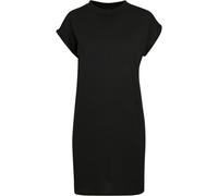 Build Your Brand Lässiges Baumwollkleid mit Stehkragen - Schwarz | 2XL