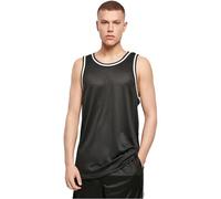 Build Your Brand Mens BY009-Mesh Tanktop T-Shirt, Black/White, 5XL