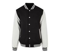 BUILD YOUR BRAND OLDSCHOOL COLLEGE JACKET XS BLACK/WHITE