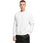 Build Your Brand Mens BY120-Premium Oversize Crewneck Pullover Sweater, White, M