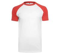 Build Your Brand Herren Raglan Contrast Tee T-Shirt BY007 white/red XL