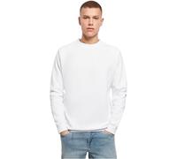 Build Your Brand Mens BY094-Raglan Crewneck Pullover Sweater, White, 3XL