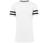 Build Your Brand Men's BY032-Stripe Jersey Tee T-Shirt, wht/blk, l