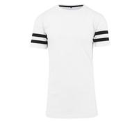 Build Your Brand - Stripe Jersey Tee White - Gr. - S