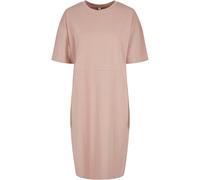 Build Your Brand Damen T-Shirt-Kleid aus Bio-Baumwolle Oversize mit Seitenschlitz Duskrose 5XL