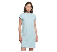 Build Your Brand Damenkleid BY101-Ladies – Lässiges Baumwollkleid mit Stehkragen, Ozeanblau, M