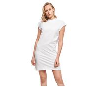 Build Your Brand Kleid BY101 – Baumwollkleid mit Stehkragen, verlängerter Schulter Weiß S