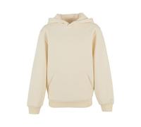 Build Your Brand Unisex Kids BY315-Kids Fluffy Hoody Hooded Sweatshirt, whitesand, 110/116