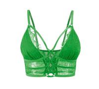 Buitifo Damen Cami BH Criss Cross Wimpern Crop Top BH Sexy Weste Bralette Buster Dessous(dunkelgrün,L)