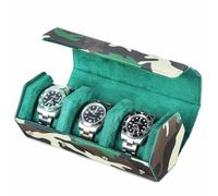 BULAIDAI Elegantes handgefertigtes Uhrengehäuse aus Leder mit Tarnmuster, modischer Armbanduhr Organizer, Uhren Aufbewahrungsbox, Uhrenbox