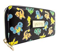 Bulbasaur Squirtle, Pika! Starter Metall Emblem Portemonnaie Clutch Münzfach & Kartenhalter, Schwarz