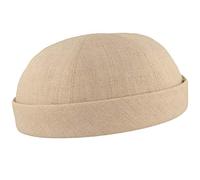 Bullani Sommer Docker-Cap Dockermütze Seemannsmütze aus 100% Leinen - Made IN Germany - Beige - Gr 59
