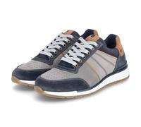 BULLBOXER Herren Low Sneaker Grau Leder Textil Handcrafted, Größe:44, Farbauswahl:weiß 3