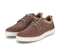 BULLBOXER Herren Low Sneaker Dunkelbraun Rauleder Textil, Größe:46, Farbauswahl:weiß 3