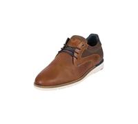 BULLBOXER Herren Schnürhalbschuhe - Moderne Formale Anzugschuhe - Formale Klassiche Oxford Schuhe in Leder - Lässige Schnürschuhe in Größe 41 - Cognac-Schwarz