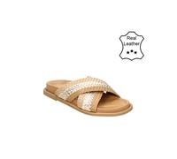 Bullboxer Leder-Hausschuhe in Beige - Größe 36 | Damen Pantoletten