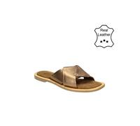 Bullboxer Leder-Hausschuhe in Hellbraun - Größe 38 | Damen Pantoletten